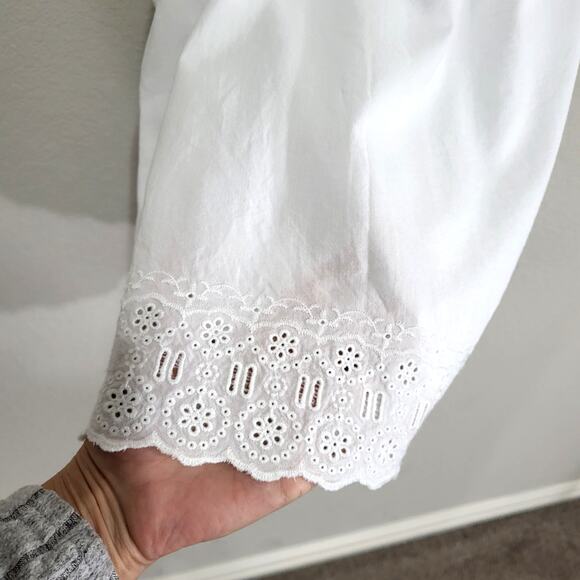 Old Navy Mini Dress Womens Medium White Casual Summer Sundress Girly Ruf… - Picture 6 of 13